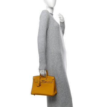 HERMES Togo Birkin 25 Jaune Ambre