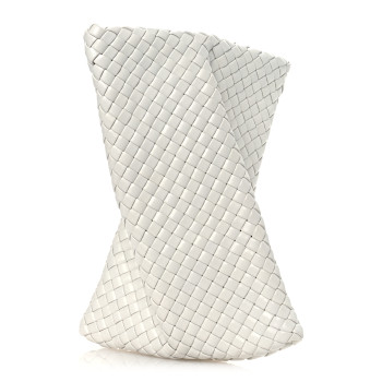 BOTTEGA VENETA Nappa Intrecciato Crisscross Clutch Chalk