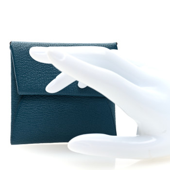 HERMES Chevre Mysore Bastia Coin Purse Vert Bosphore