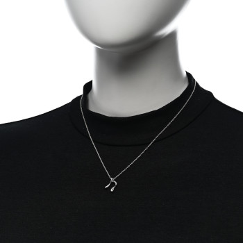TIFFANY Sterling Silver Elsa Peretti Letter N Pendant Necklace