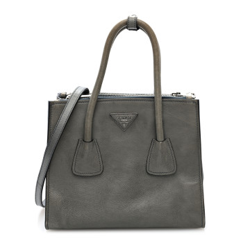 PRADA Glace Calf Twin Pocket Tote Marine