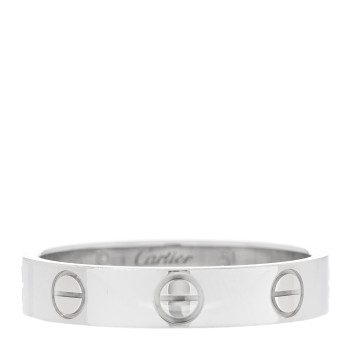 CARTIER 18K White Gold 3.5mm LOVE Wedding Band Ring 51 5.75