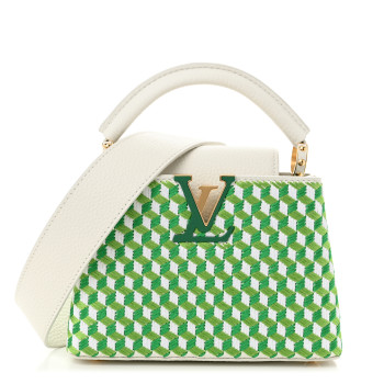 LOUIS VUITTON Taurillon Braided Capucines Mini Vert