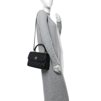CHANEL Lambskin Quilted Small Trendy CC Dual Handle Flap Bag Black