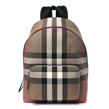 BURBERRY IP Check Jeff Backpack Taupe Brown