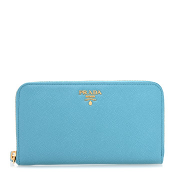 PRADA Saffiano Metal Zip Around Wallet Voyage