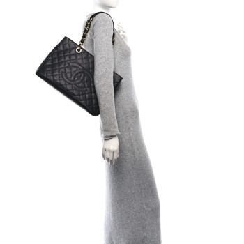 CHANEL Caviar Quilted Grand Shopping Tote GST Black
