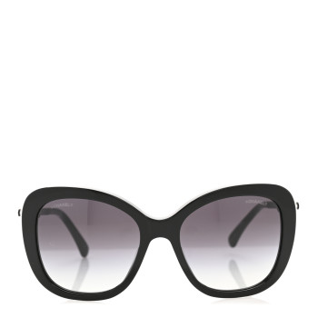 CHANEL Acetate Polarized Butterfly Winter Pearl Sunglasses 5339-H-A Black
