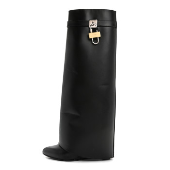 GIVENCHY Calfskin Shark Lock Pant Boots 39.5 Black