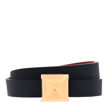 HERMES Swift Medor Infini Double Tour Bracelet T1 Indigo Terre Battue
