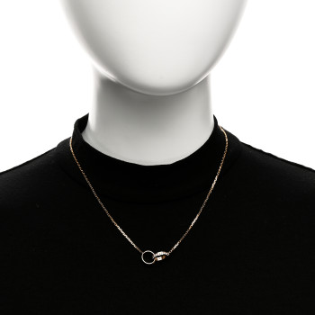 CARTIER 18K Pink Gold Diamond Interlocking LOVE Necklace