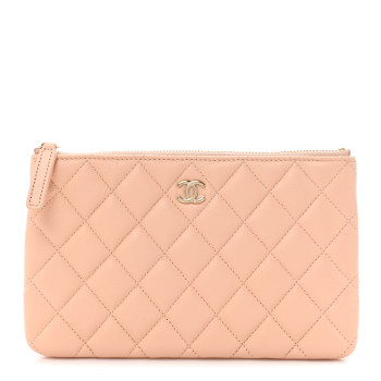CHANEL Caviar Quilted Cosmetic Case Beige