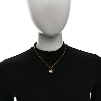 HERMES 18K Rose Gold Diamond Kelly Amulettes Pendant Necklace