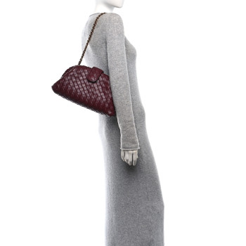 BOTTEGA VENETA Nappa Intrecciato Teen The Lauren 1980 Clutch With Chain Barolo