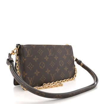 LOUIS VUITTON Monogram Calfskin Embossed Lexington Pouch Blue Green