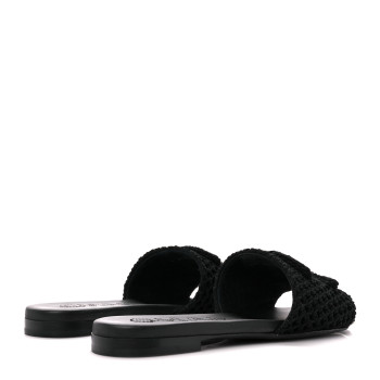 [CHANEL]★Crochet Mule Sandals CHANEL Crochet CC Mules Sandals 37 Black 1464209 | FASHIONPHILE