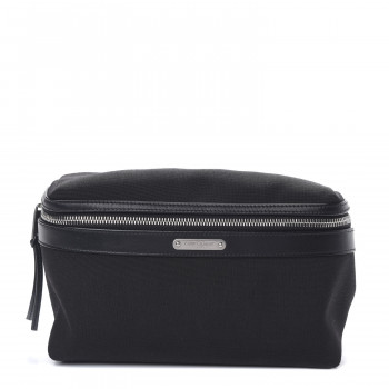 SAINT LAURENT Canvas Calfskin City Belt Bag Black SAINT LAURENT Canvas Calfskin City Belt Bag Black