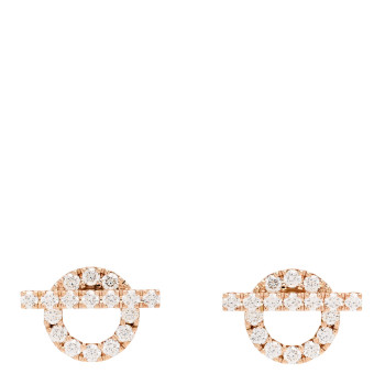 HERMES 18K Rose Gold Diamond Finesse Earrings