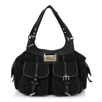 CHRISTIAN DIOR Monogram Pocket Satchel Black
