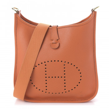 HERMES Taurillon Clemence Evelyne PM Orange
