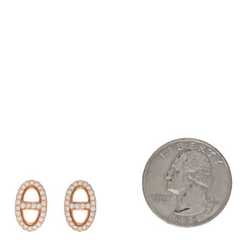 HERMES 18K Rose Gold Diamond New Farandole Earrings