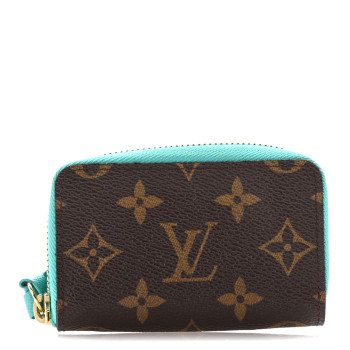LOUIS VUITTON Monogram Zippy Multicartes Turquoise