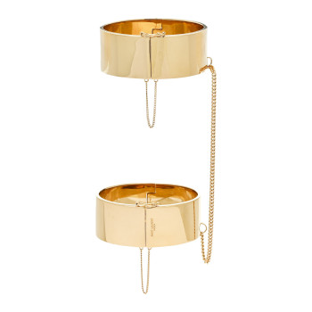 SAINT LAURENT Metal Menotte Fermoir Chaine Bracelet M Gold