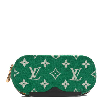 LOUIS VUITTON Jacquard Velvet Monogram LV Match Sunglasses Case GM Vert