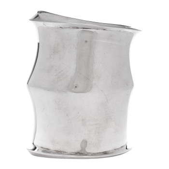 SAINT LAURENT Brass Organic Oversized Cuff Bracelet Argent Brilliant