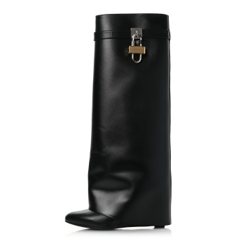 GIVENCHY Calfskin Shark Lock Pant Boots 40.5 Black