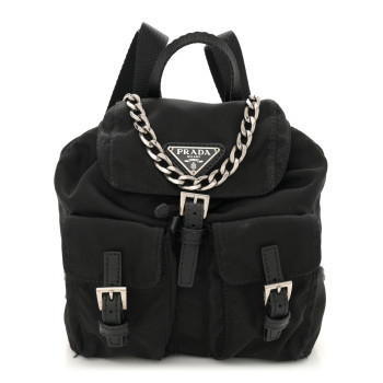 PRADA Nylon Vela Mini Crossbody Backpack Black