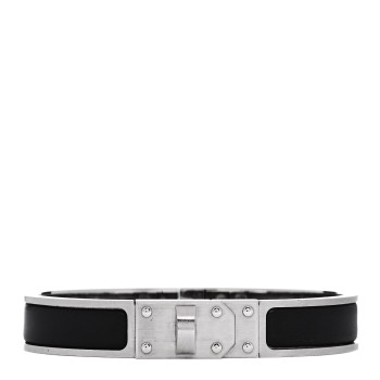 HERMES Matte Enamel Mens Kelly Bracelet T5 Black