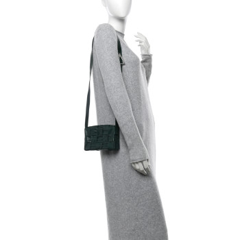 BOTTEGA VENETA Paper Calfskin Maxi Intreccio Small Cassette Crossbody Bag Raintree