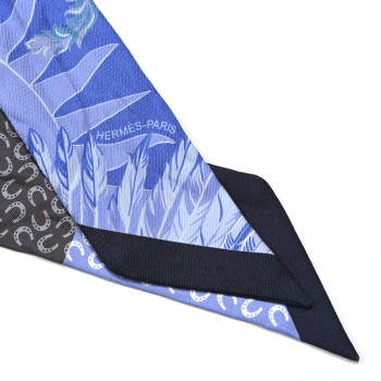 HERMES Silk Cheval Phoenix Twilly Marine Ciel Cobalt