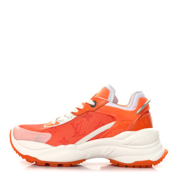 LOUIS VUITTON Monogram Run 55 Sneakers 36 Orange