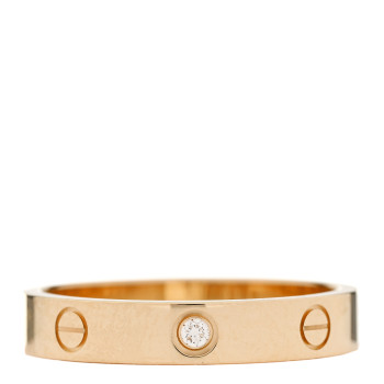 CARTIER 18K Yellow Gold Diamond 4mm LOVE Wedding Band Ring 60 9.25
