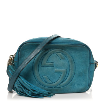 GUCCI Vitello Range Small Soho Disco Bag Deep Cobalt