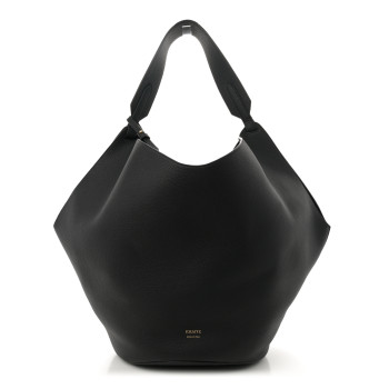 KHAITE Pebbled Sport Calfskin Medium Lotus Tote Black