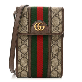 GUCCI GG Supreme Monogram Web Mini Ophidia Crossbody Bag Beige New Acero