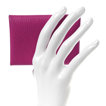 HERMES Chevre Mysore Calvi Duo Card Case Magnolia