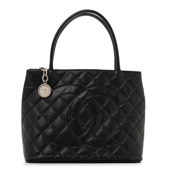 CHANEL Caviar Quilted Medallion Tote Black