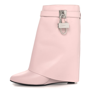 GIVENCHY Calfskin Shark Lock Ankle Boots 41 Light Pink