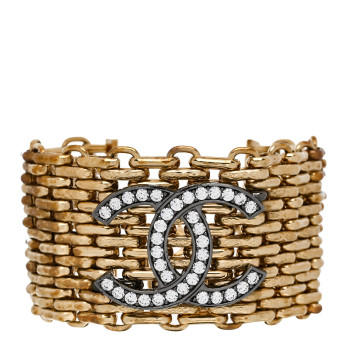 CHANEL Crystal CC Chain CC Bracelet Gold Silver