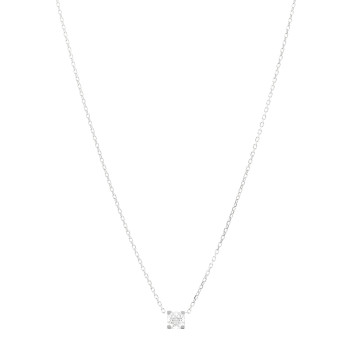 CARTIER 18K White Gold Diamond .30ct C De Cartier Pendant Necklace