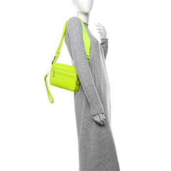 GUCCI Rubber Effect Monogram GG Crossbody Bag Fluorescent Yellow