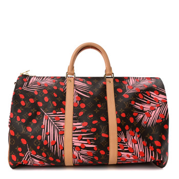LOUIS VUITTON Monogram Jungle Dots Keepall Bandouliere 50 Sugar Pink Poppy