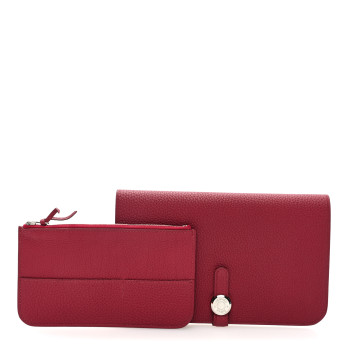HERMES Dogon Duo Wallet Rubis