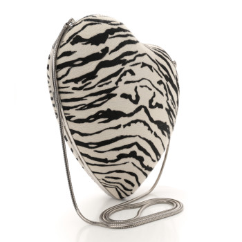 SAINT LAURENT Pony Hair Zebra Love Box Bag White Black