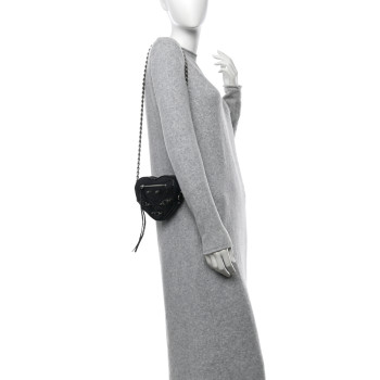 BALENCIAGA Agneau Arena Mini Le Cagole Heart Bag Black