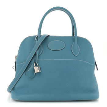 HERMES Taurillon Clemence Bolide 31 Blue Jean